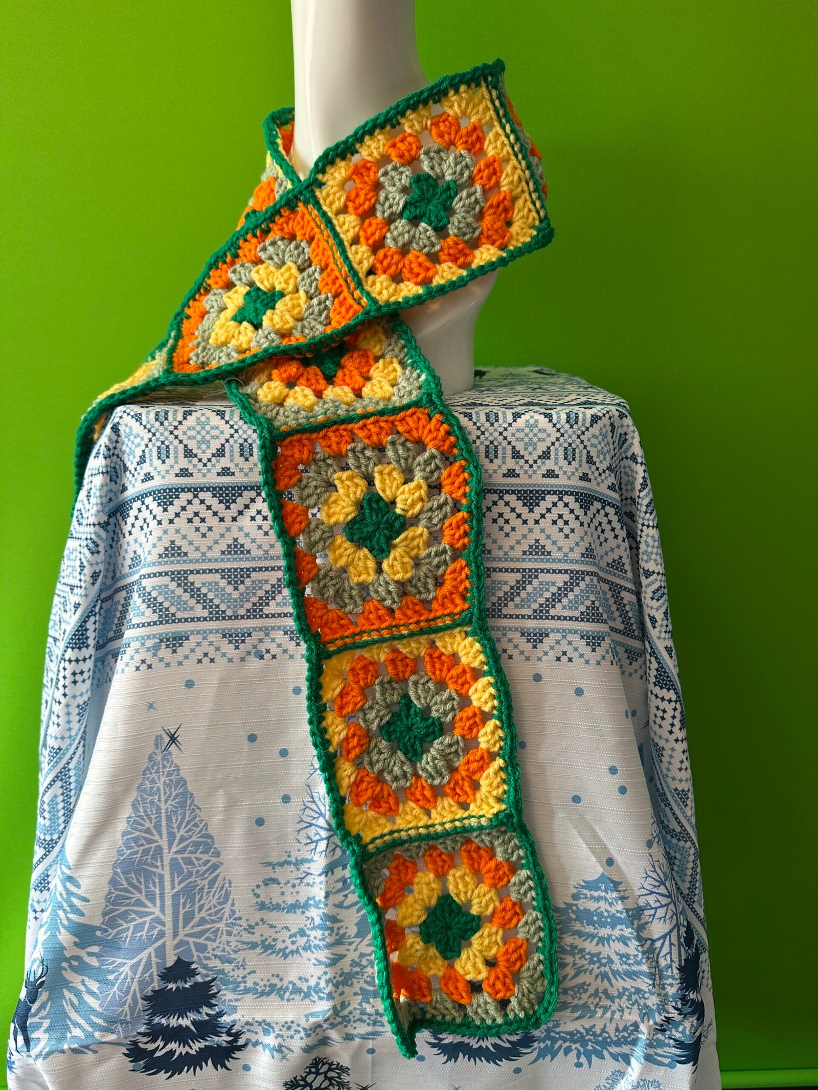 Crocheted Granny Square Scarf image